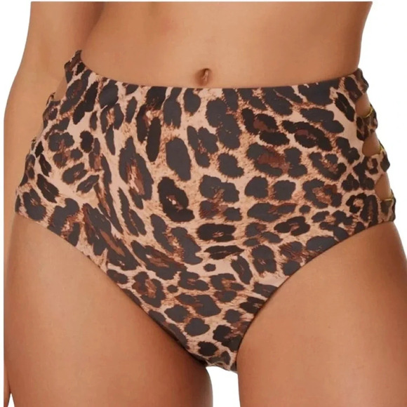 Bar III Women's Beach Cheetah Printed High Rise Bikini Bottoms Size S NWT - Picture 9 of 9